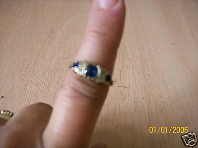 Diamond and sapphire ring