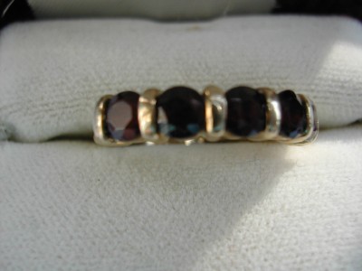 Gold & Garnet Band Ring