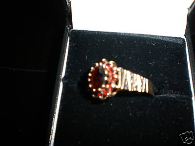 Garnet Cluster Ring