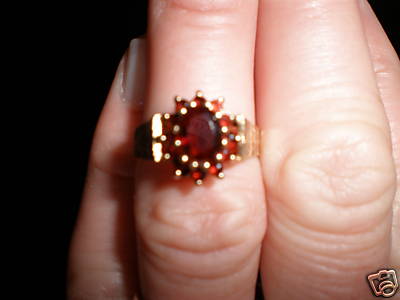 Garnet Cluster Ring